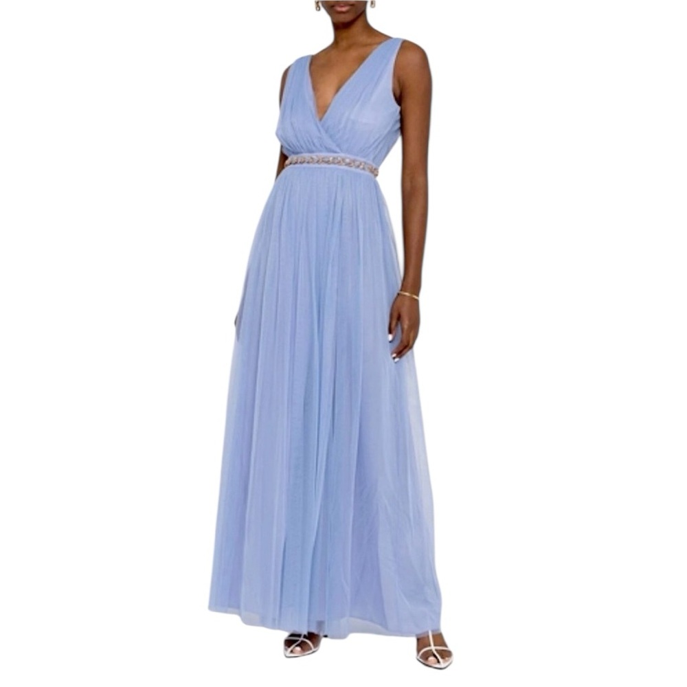 ERMANNO FIRENZE NWT Chain Detail
Tulle Dress In Mauve/Blue Sz 42